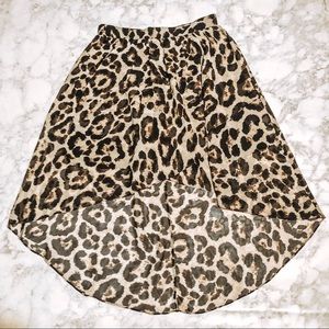 High-low Leopard Skirt